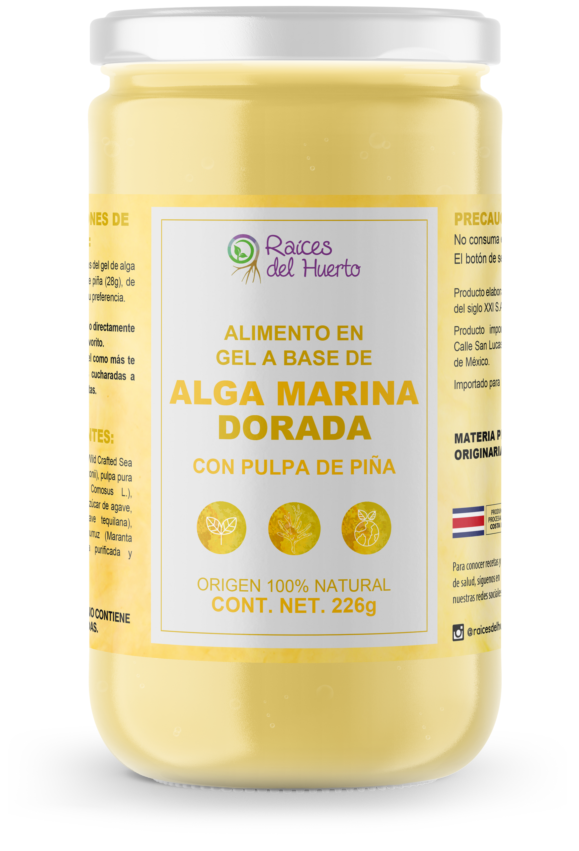 Sea Moss- Alga Marina Dorada sabor PIÑA 226g/ Raíces del Huerto