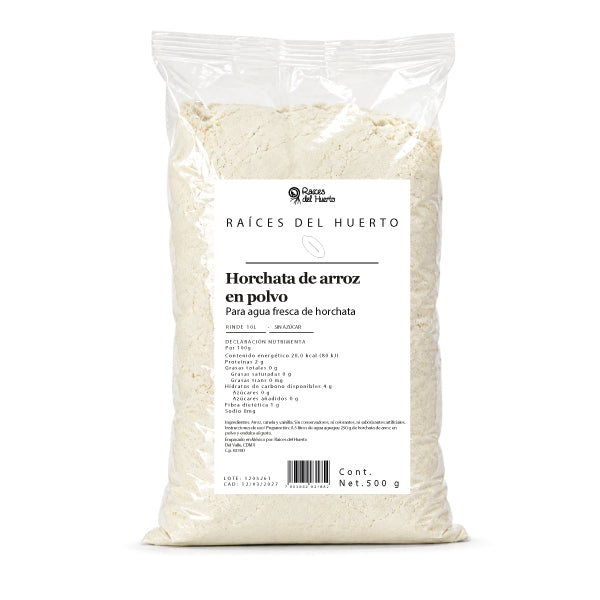 Horchata de arroz/ Para agua fresca de horchata 500 g Raíces del Huerto