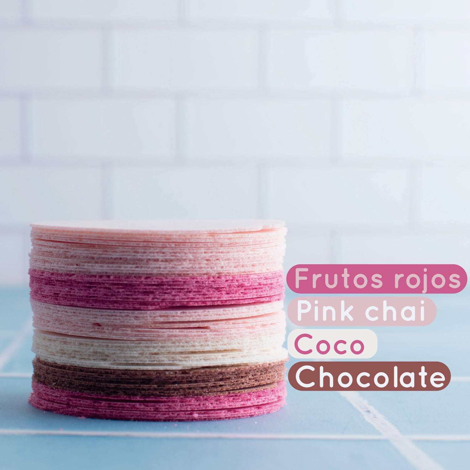 Kit de obleas 4 piezas (Chocolate, pink chai, coco, frutos rojos) 60g/ Raíces del huerto