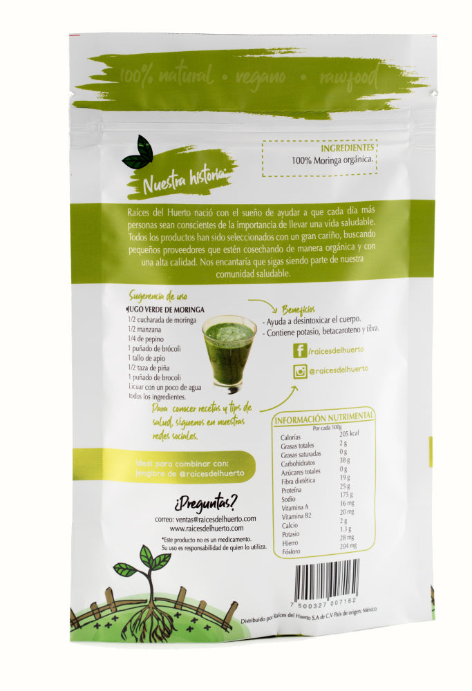 Moringa orgánica 150 g / Raíces del Huerto