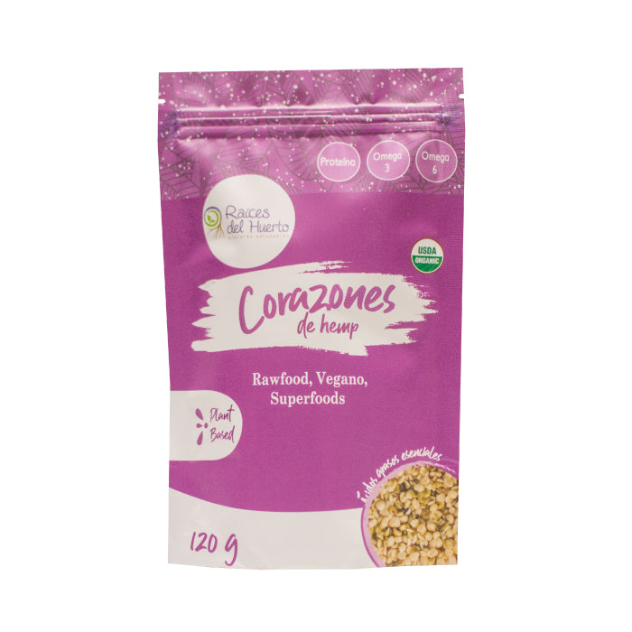 Corazones de hemp orgánicos 120 g/ Raíces del Huerto