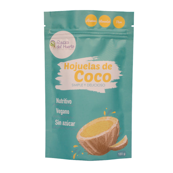 Hojuelas de coco sin azúcar / Coco chips 120g Raíces del Huerto