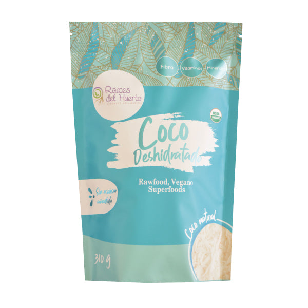 Coco deshidratado sin azúcar orgánico 310 g/ Raíces del Huerto
