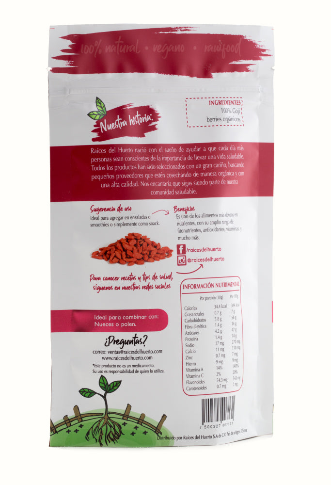 Goji berries orgánicos 120 g/ Raíces del Huerto