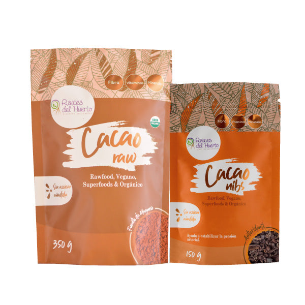 Kit Cacao- 1 Cacao Raw y 1 Cacao Nibs/ Raíces del Huero